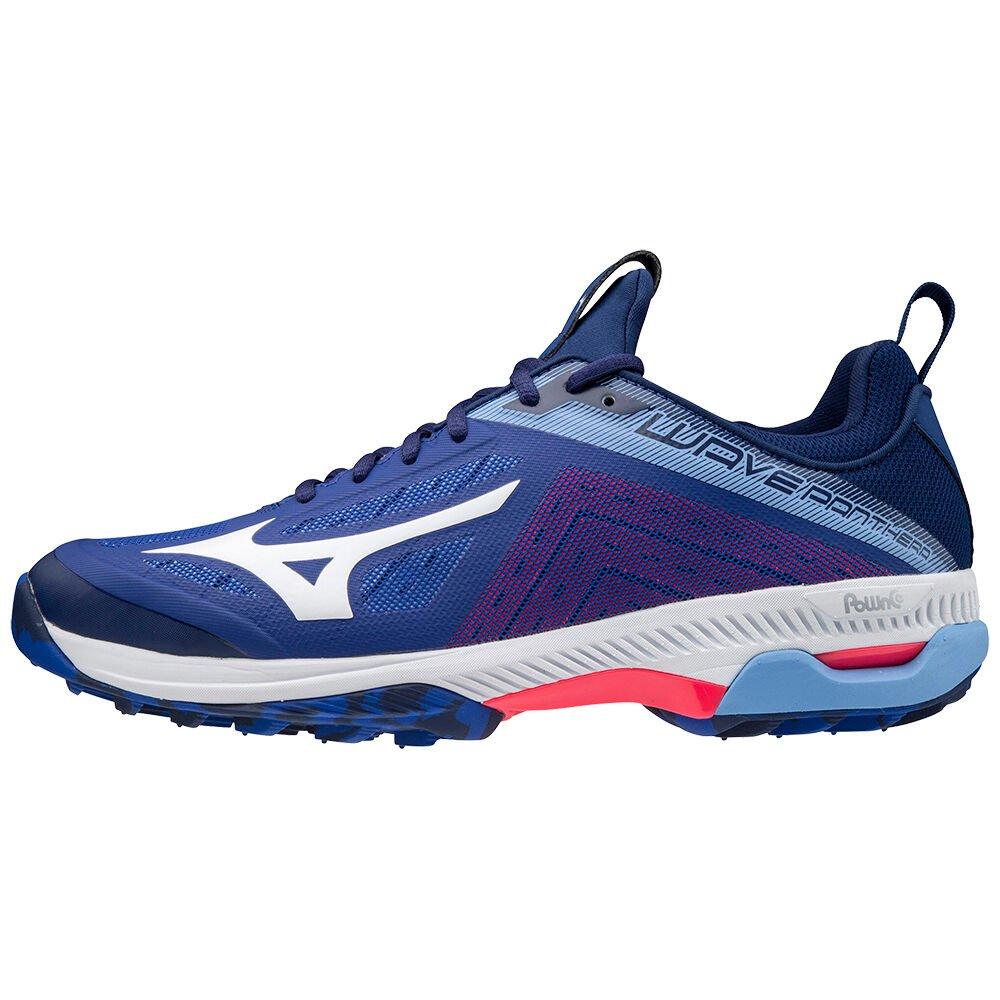 Mizuno Men's Field Hockey Shoes Wave Panthera Blue/White/Pink - TJFRWVX-69